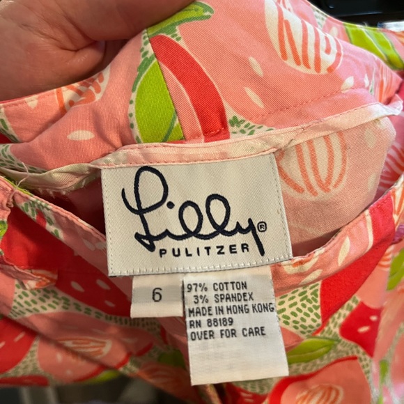 Ankle length Lilly Pulitzer pink and green pants, size 6 - Picture 3 of 6